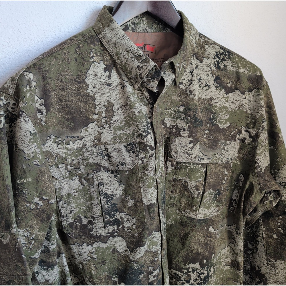 RedHead Silent Hide Strata Camo Shirt Mens 2XL RHF18-3597 Hunting Button Down